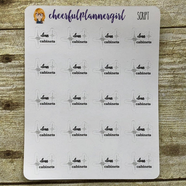Clean Cabinets Planner Stickers