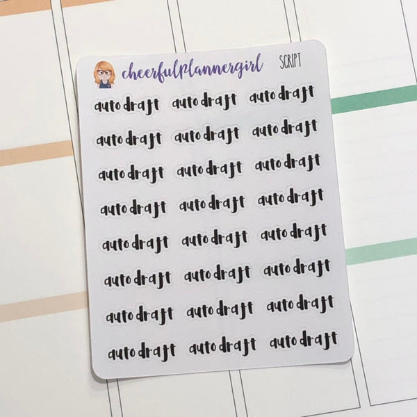 Auto Draft Script Planner Stickers