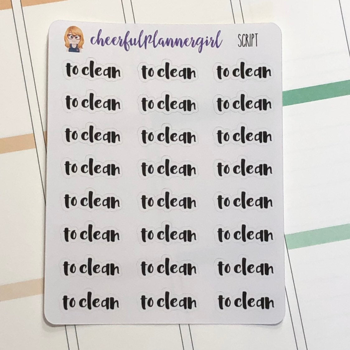To Clean Script Planner Stickers