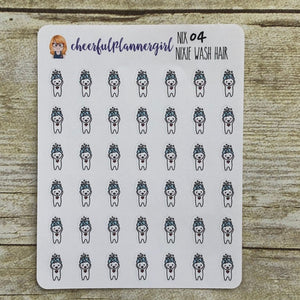 Nixie Wash Hair Planner Stickers