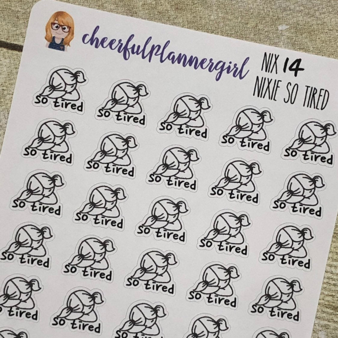 Nixie So Tired Planner Stickers