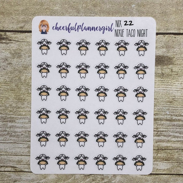 Nixie Taco Night Planner Stickers