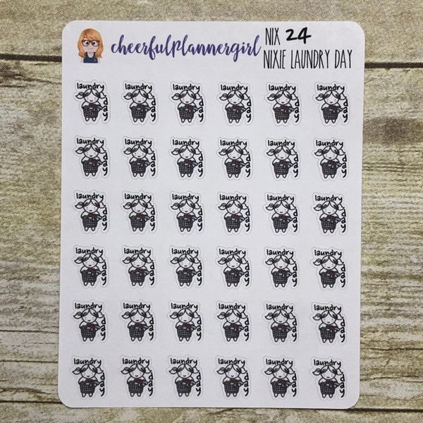 Nixie Laundry Day Planner Stickers
