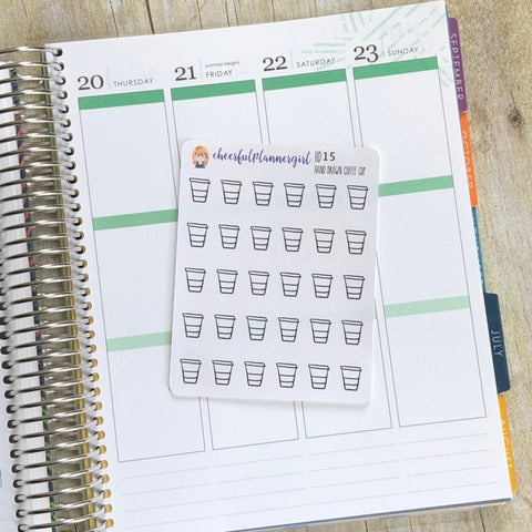 Hand Drawn Coffee Cup Planner Stickers