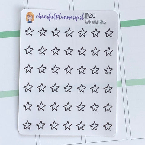 Hand Drawn Stars Planner Stickers