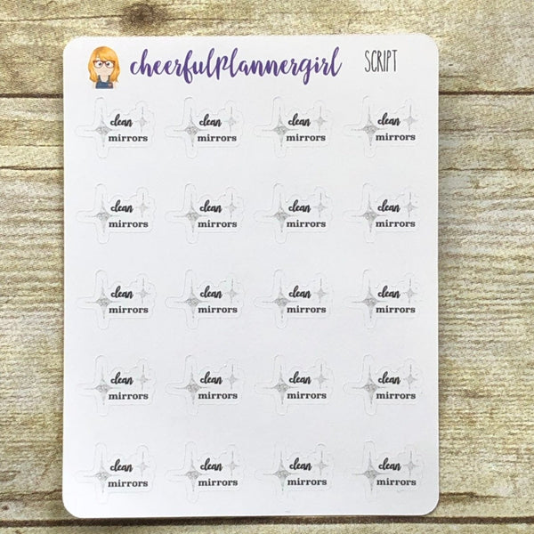 Clean Mirrors Planner Stickers