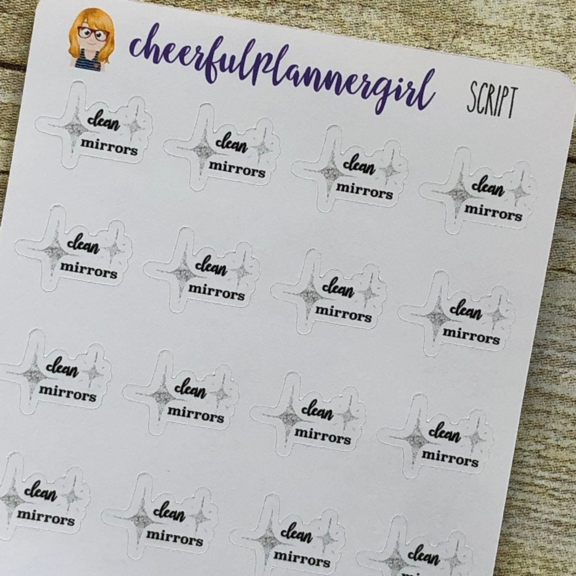 Clean Mirrors Planner Stickers