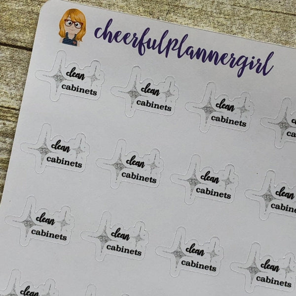 Clean Cabinets Planner Stickers