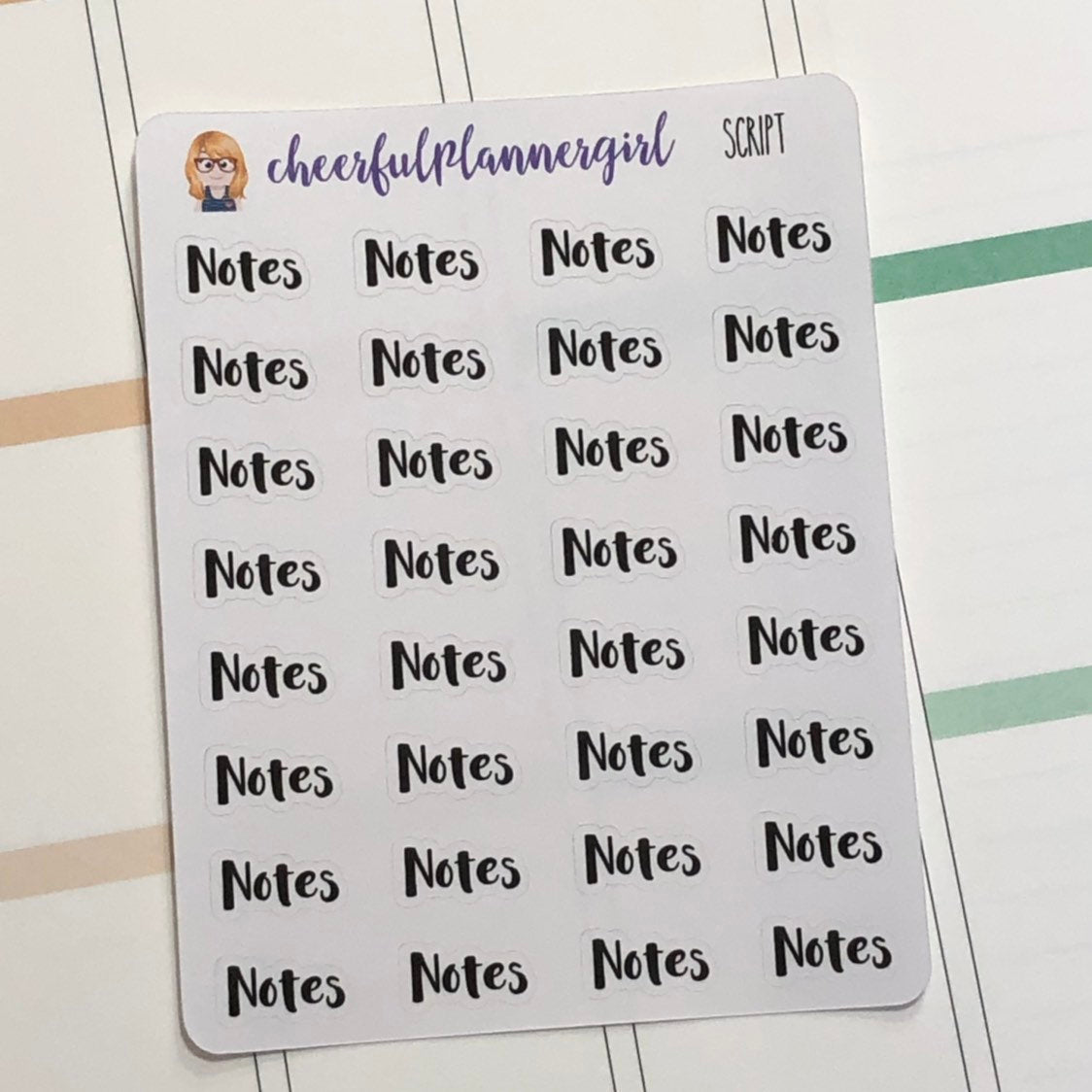 Notes Script Planner Stickers