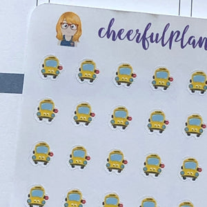School Bus Mini Stickers