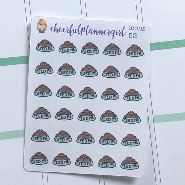 Feed Me Pet Bowl Planner Stickers