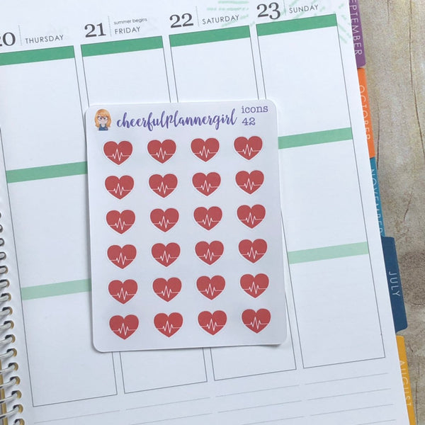 Heart Rate Planner Stickers