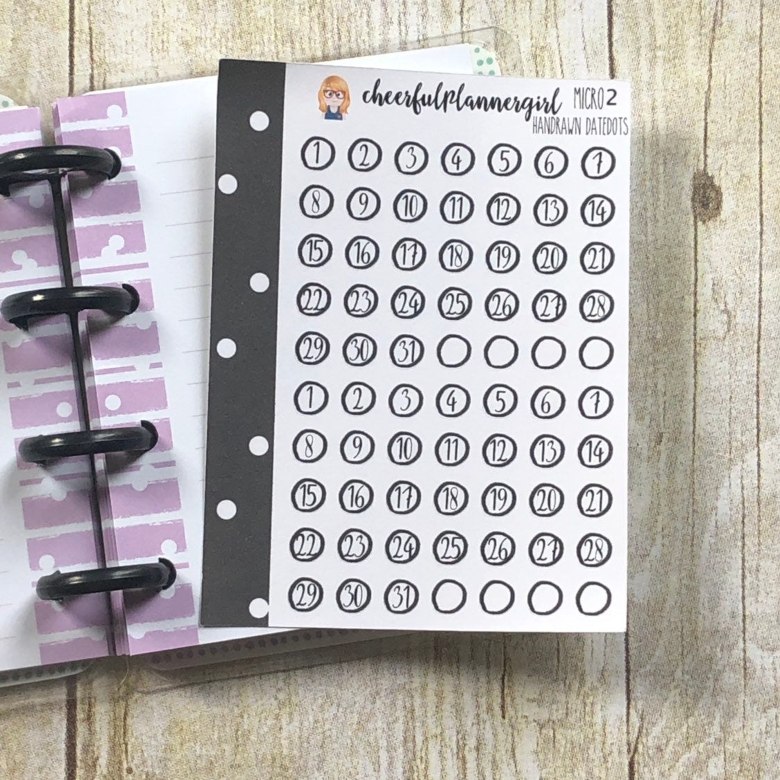 Itty Bitty Hand Drawn Date Dots Micro Planner Stickers
