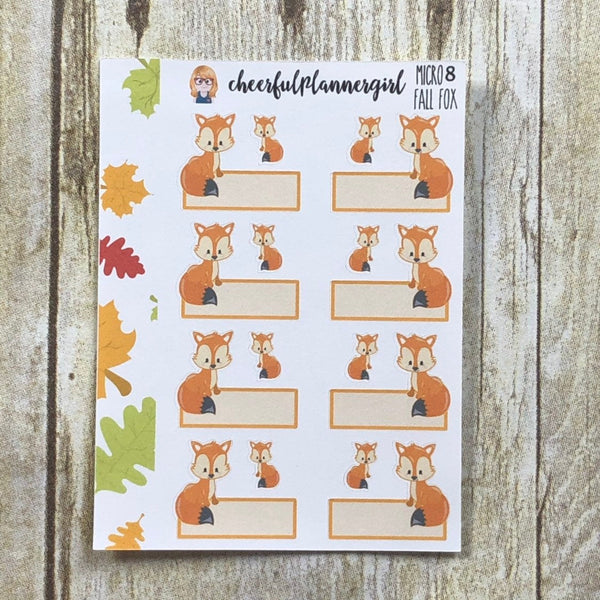 Fall Fox Micro Planner Stickers