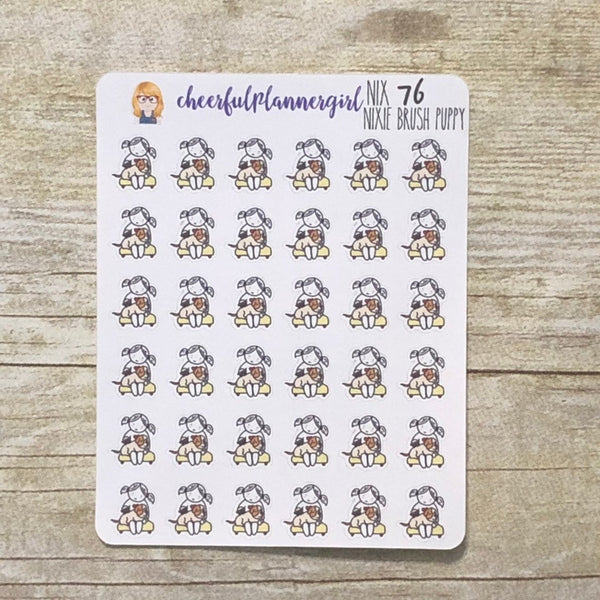 Nixie Brush Puppy Planner Stickers