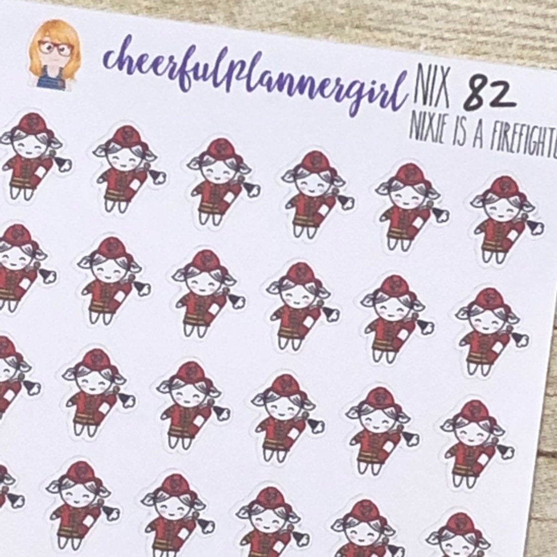 Nixie is a Firefighter Planner Stickers