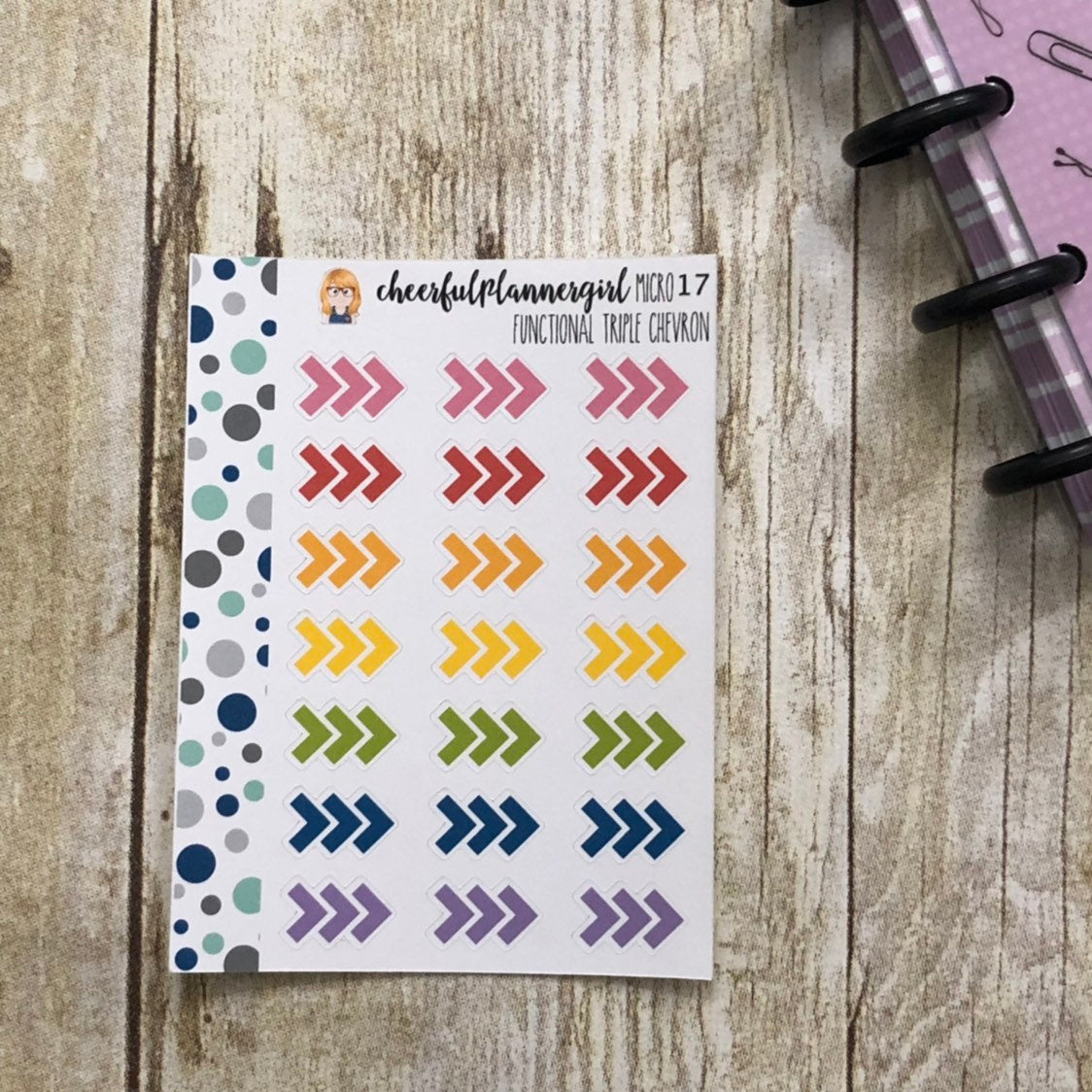 Rainbow Functional Triple Chevron Planner Stickers