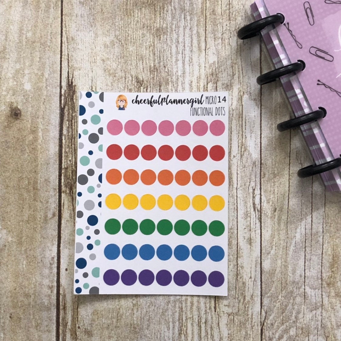 Rainbow Functional Dots Planner Stickers