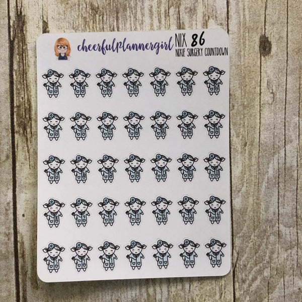 Nixie Surgery Countdown Planner Stickers