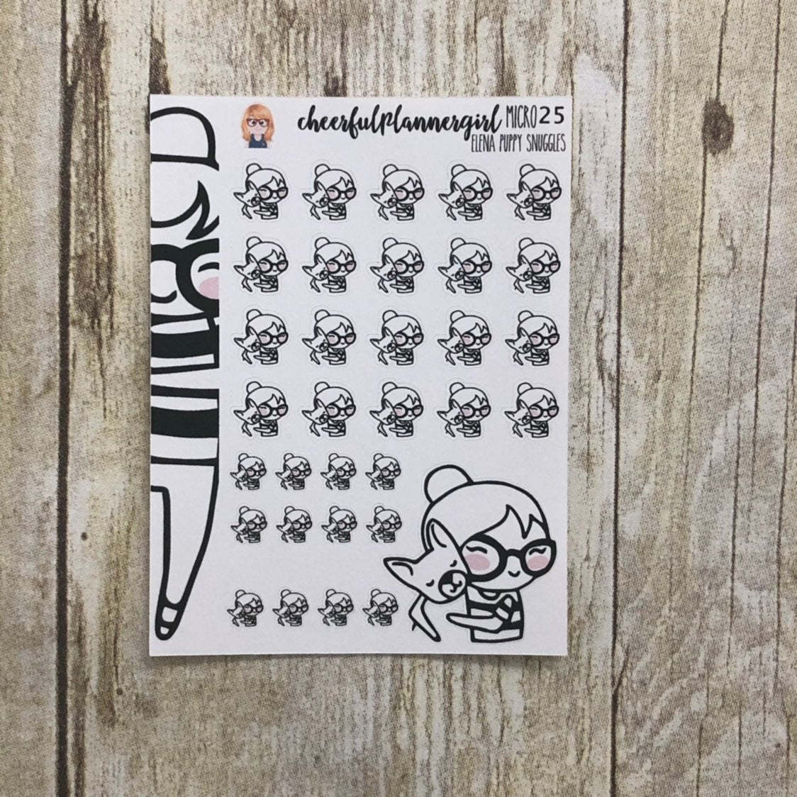 Elena Puppy Snuggles Micro Planner Stickers