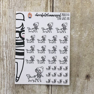 Elena Walking Dog Micro Planner Stickers
