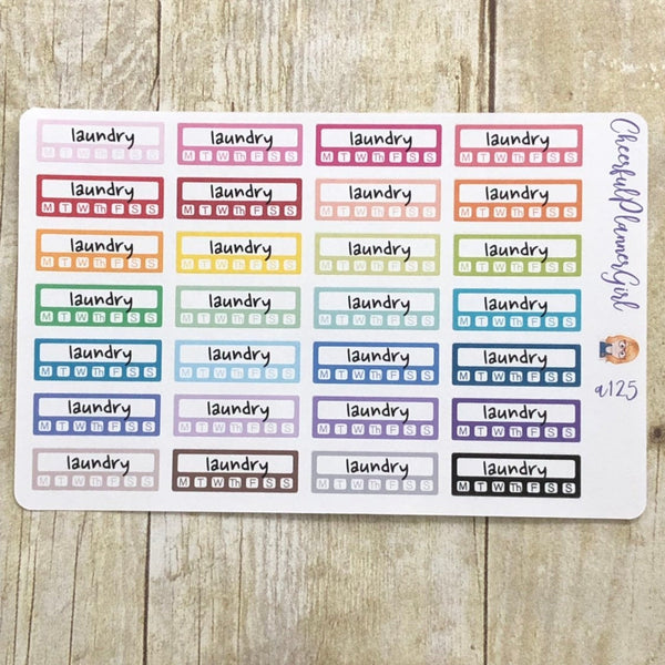 Laundry Daily Habit Tracker Planner Stickers