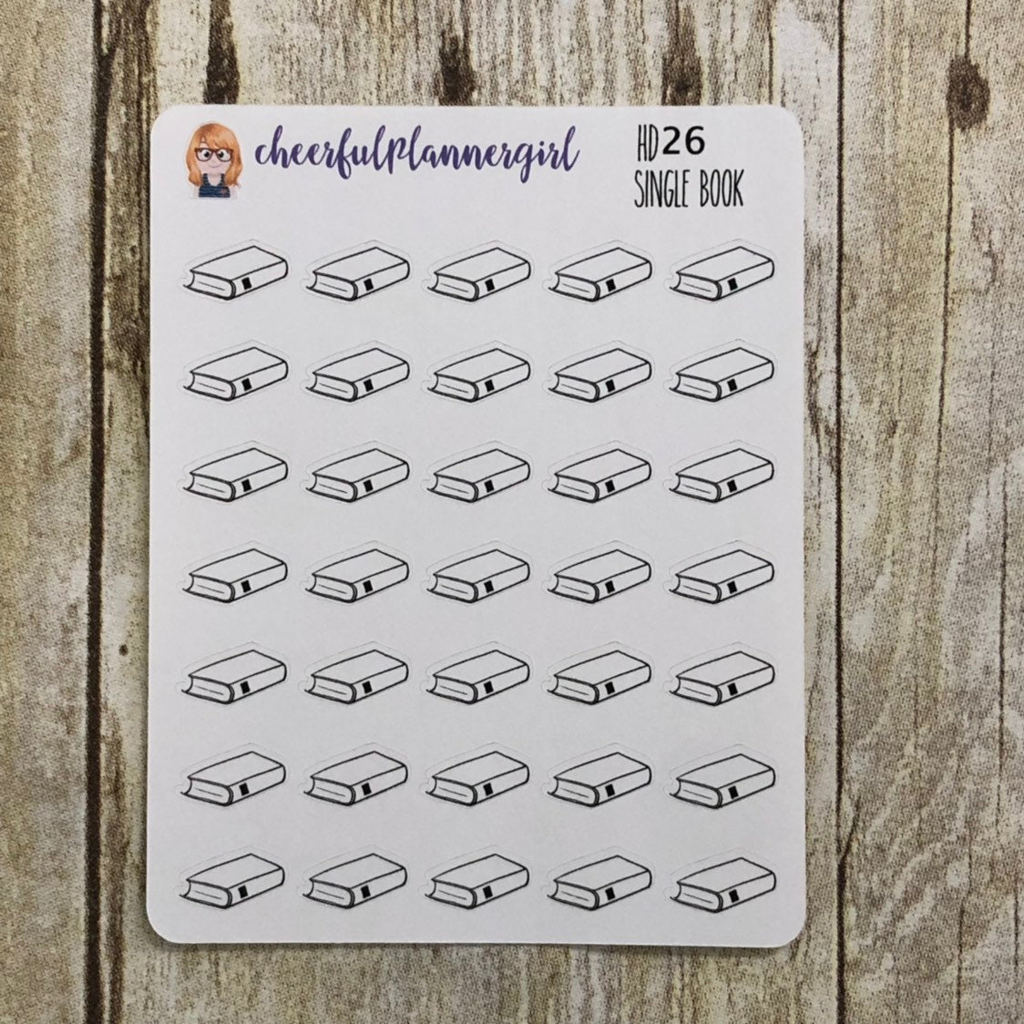 Hand Drawn Single Book Planner Stickers