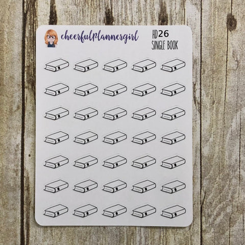 Hand Drawn Single Book Planner Stickers