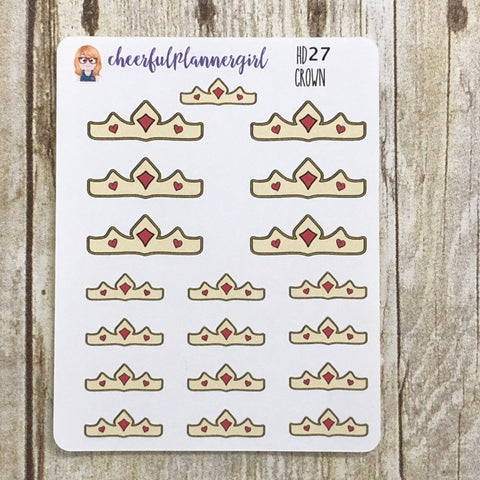 Hand Drawn Crown Planner Stickers