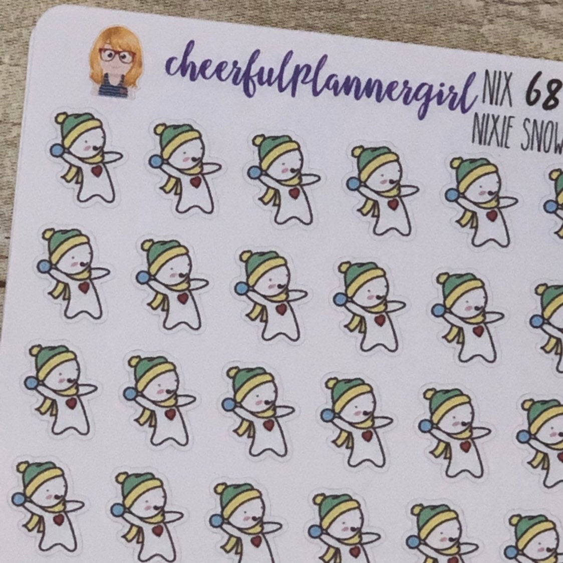 Nixie Snowball Fun Planner Stickers