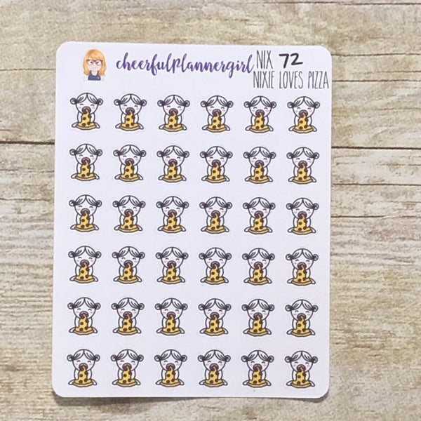 Nixie Loves Pizza Planner Stickers