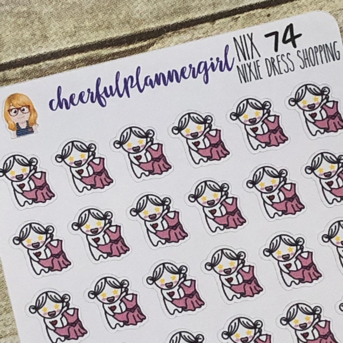 Nixie Dress Shopping Planner Stickers