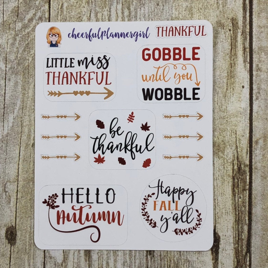 Thanksgiving Typography Planner Stickers