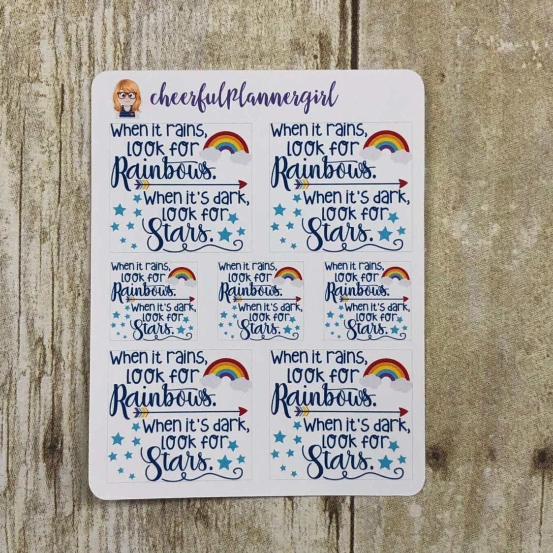 When It Rains Look For Rainbows Planner Stickers