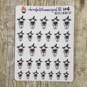 Nixie Has A Birthday Gift Planner Stickers