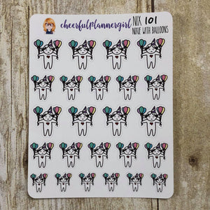 Nixie with Balloons Planner Stickers