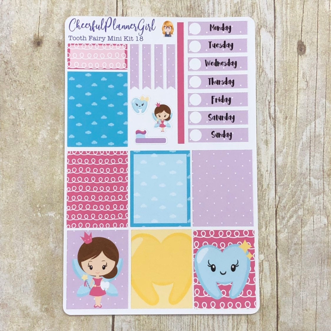 Tooth Fairy Mini Kit Weekly Layout Planner Stickers