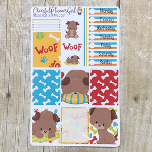 Puppy Mini Kit Weekly Layout Planner Stickers