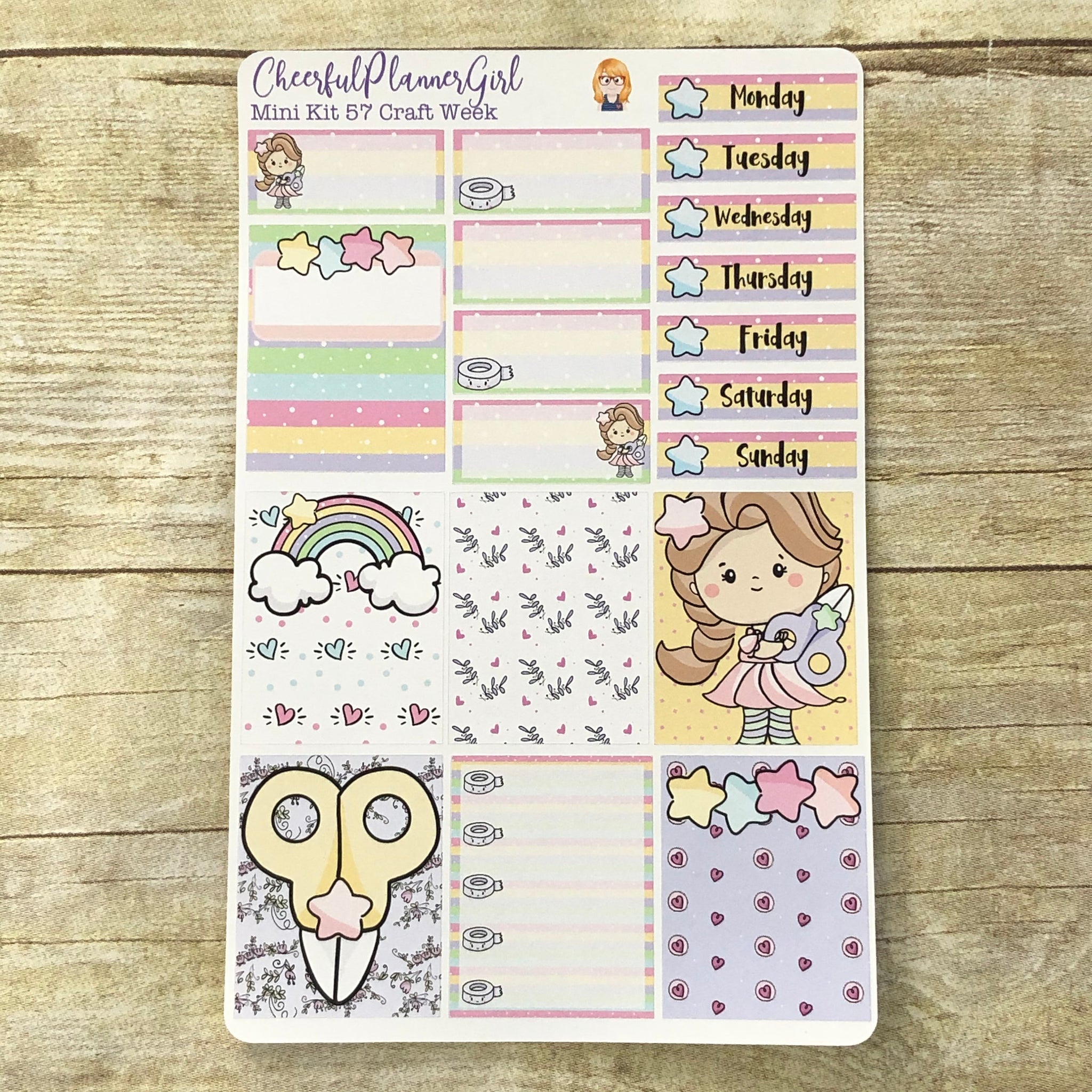 Craft Week Mini Kit Weekly Layout Planner Stickers