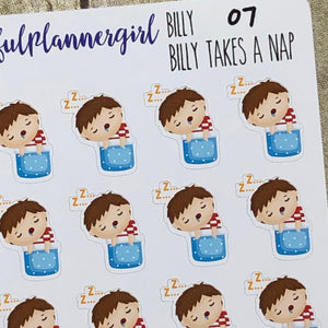 Billy Takes a Nap Planner Stickers