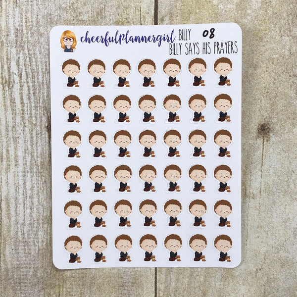 Billy Says His Prayers Planner Stickers