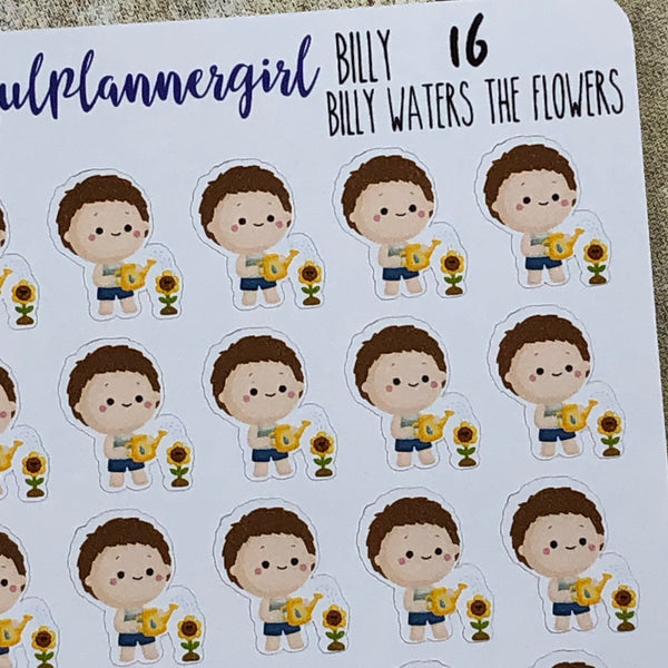 Billy Waters the Flowers Planner Stickers