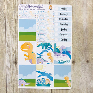Rawr Dinosaurs Mini Kit Weekly Layout Planner Stickers