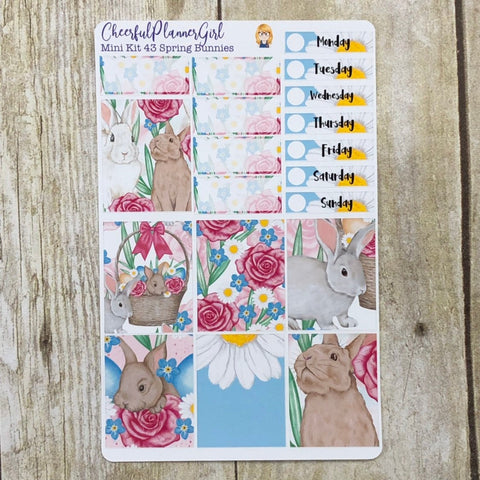Spring Bunnies Mini Kit Weekly Layout Planner Stickers