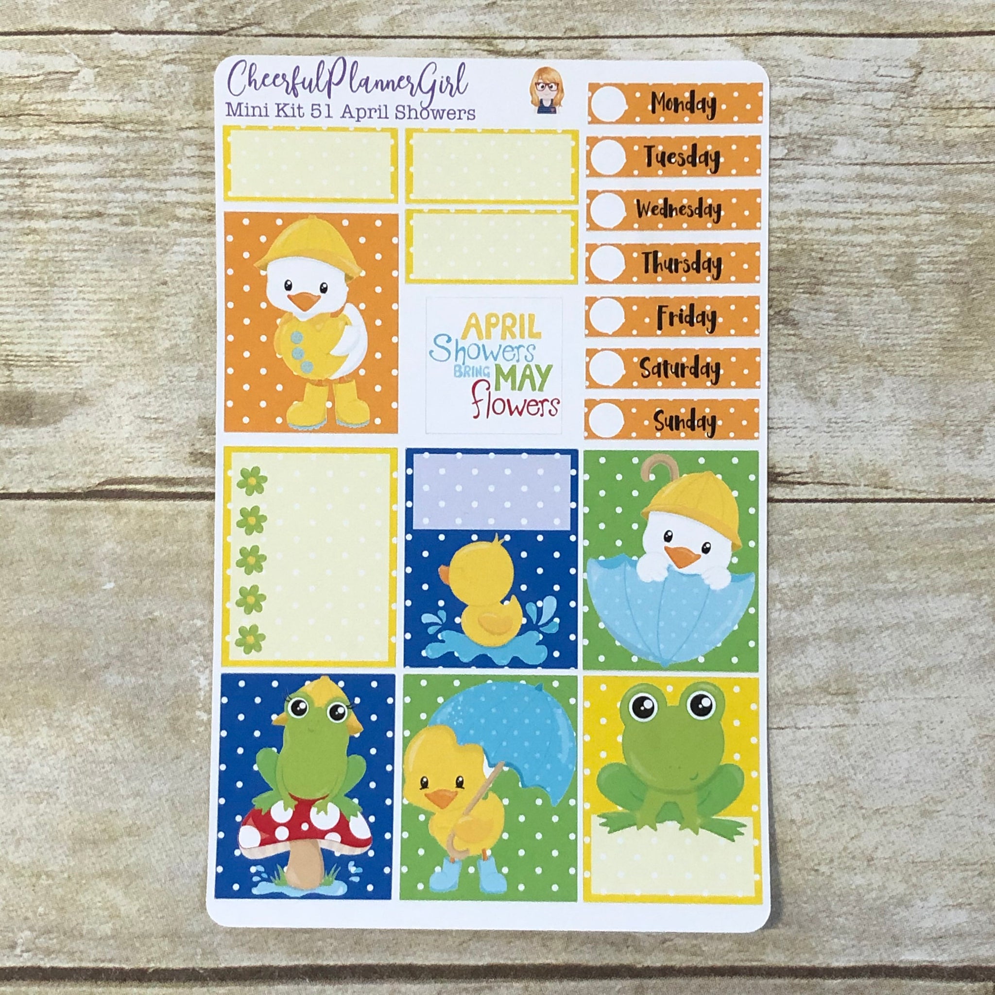 April Showers Mini Kit Weekly Layout Planner Stickers
