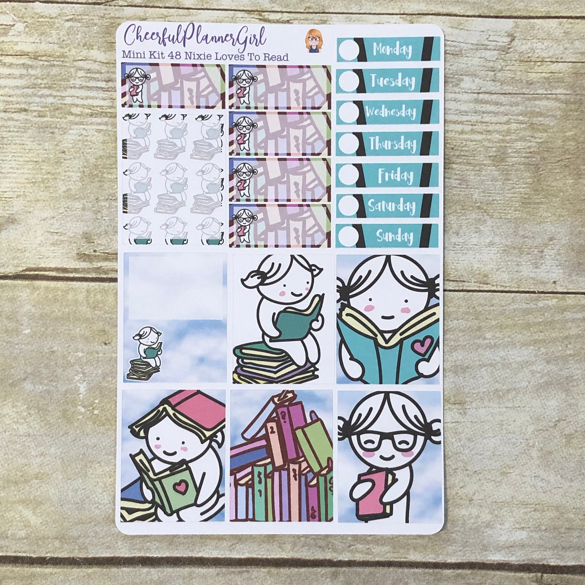 Nixie Loves To Read Mini Kit Weekly Layout Planner Stickers