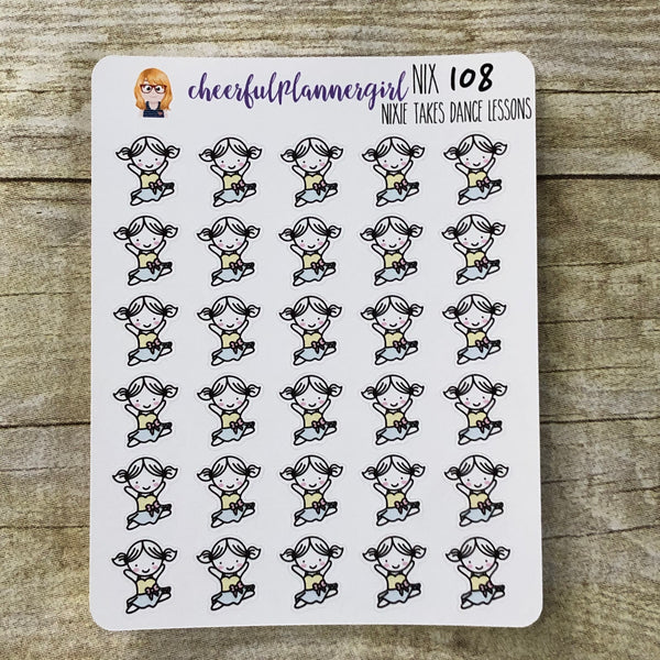 Nixie Takes Dance Lessons Planner Stickers