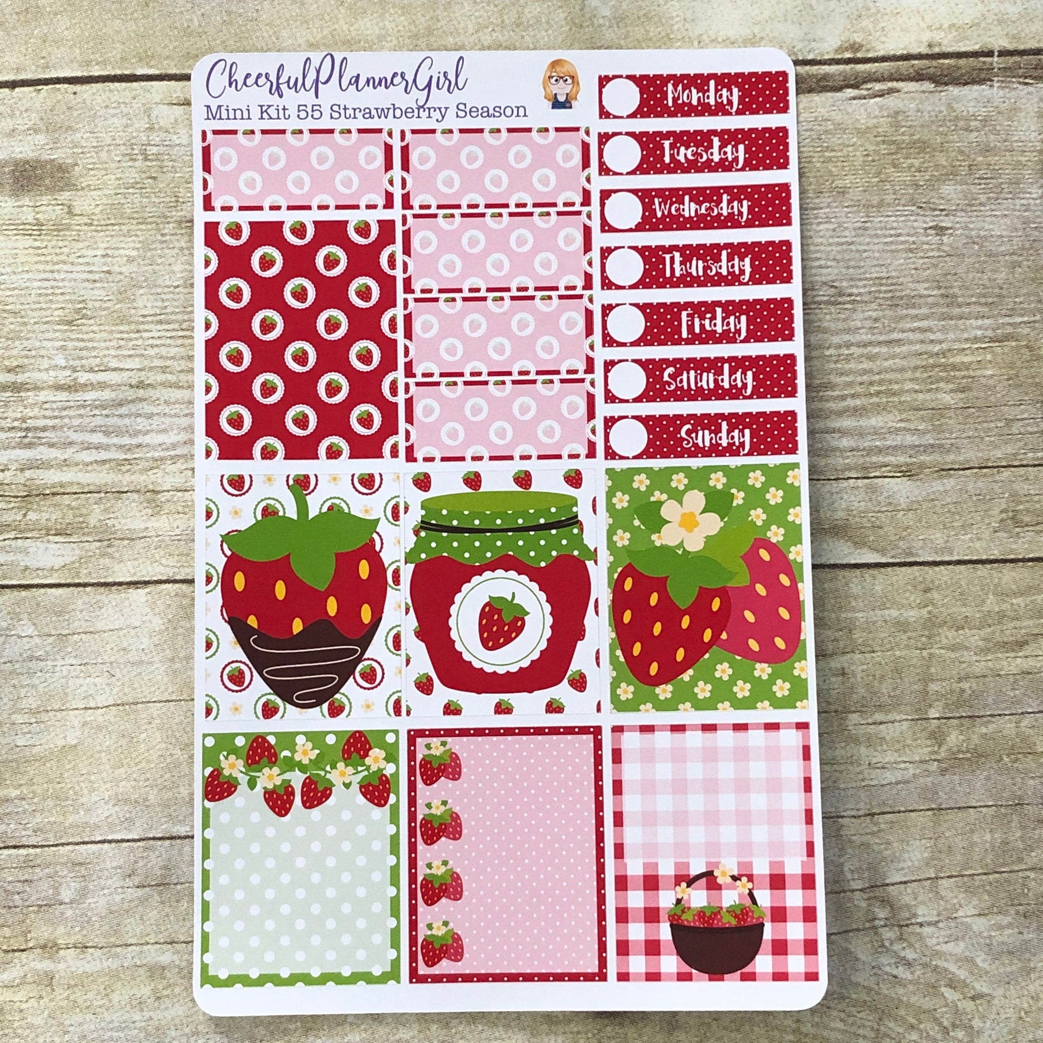 Strawberry Season Mini Kit Weekly Layout Planner Stickers