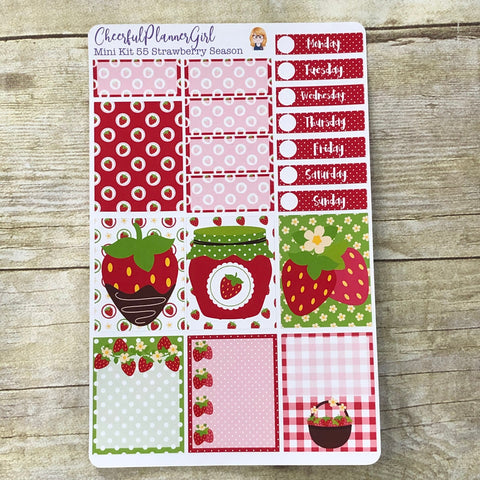Strawberry Season Mini Kit Weekly Layout Planner Stickers