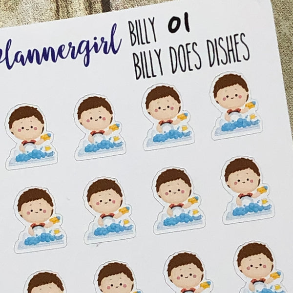 Billy does Dishes Planner Stickers